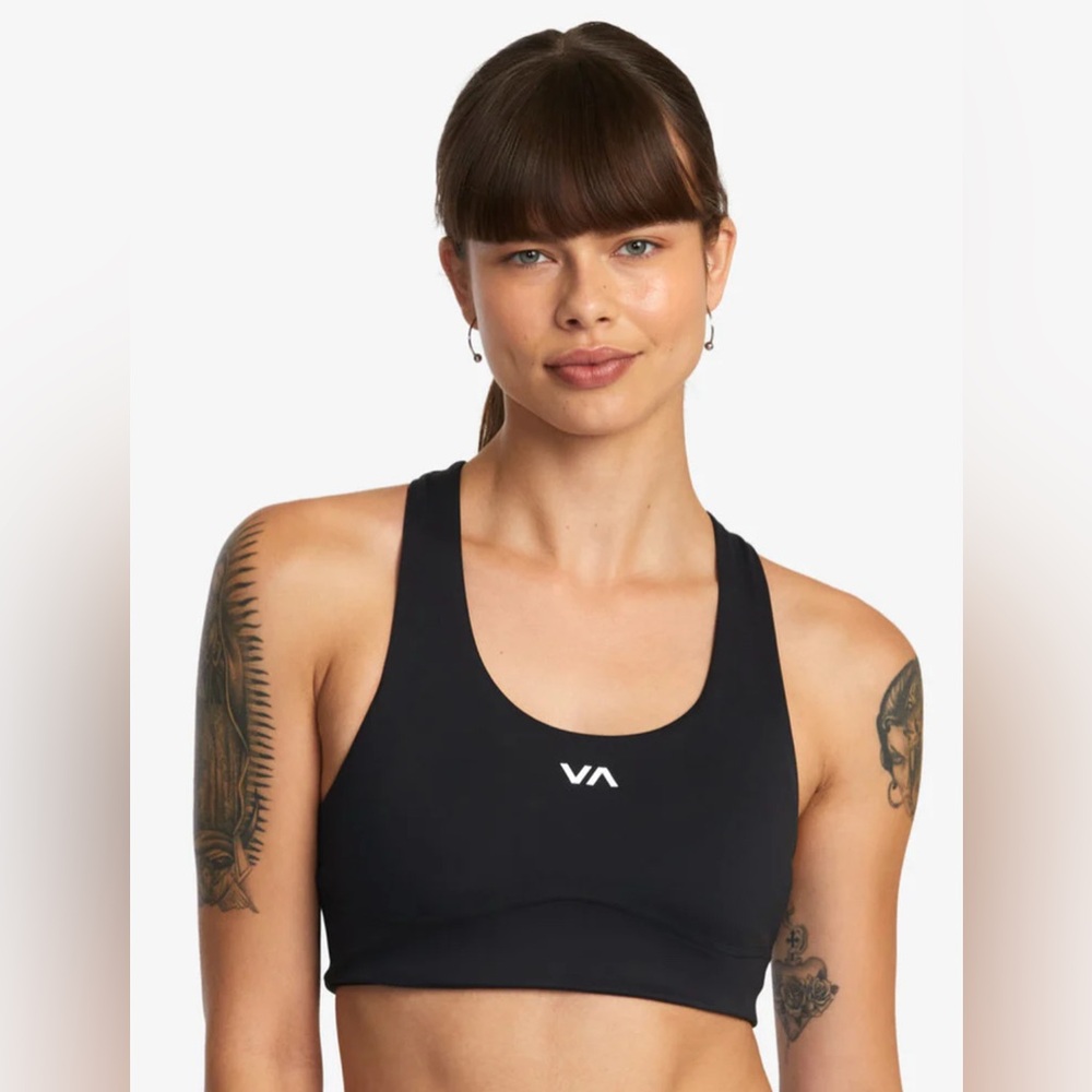 RVCA Black Sports Bra Racerback Athletic L NWT